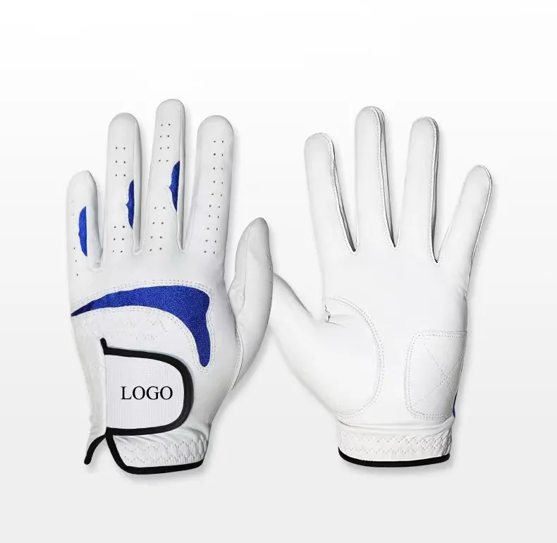 Cabretta-guantes de Golf con LOGO personalizado para hombres y mujeres, guantes de Golf de piel de oveja, venta al por mayor