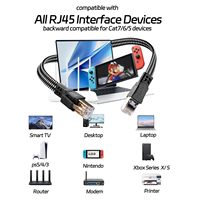 Cable Ethernet Cat8 de 25 Pies, Alta Velocidad, Aislamiento de PVC Trenzado, Uso Industrial, Conector RJ45 Chapado en Oro, 40 Gbps, 2000 Mhz