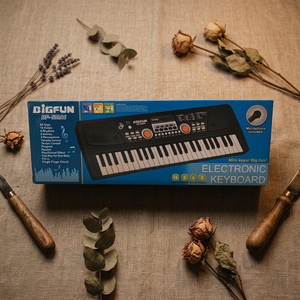 Clavier de piano électronique 49 touches, 16 sons, 6 rythmes, 5 percussions, mini orgue à touches, microphone, alimenté par piles, prise casque 3,5 mm - Product Image 6