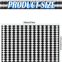 Nappe en plastique à carreaux diamantés Noir et blanc Jetable Rectangulaire Vente chaude Décoration de fête d'anniversaire de fête