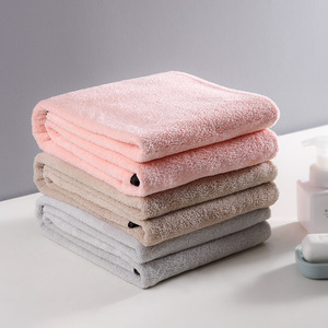 Coral Fleece <b>Bath</b> Towel 144x70.5cm Quick-Dry Soft Absorbent Rectangle Home Use Solid Color <b>Light</b> Gray Pink - Product Image 1