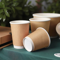 Fabriqué en Chine, gobelet à café/eau minérale en papier isolé à double paroi de haute qualité, norme européenne 8oz, logo personnalisé KGPC-075