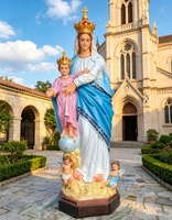 Statue de Notre-Dame de Cathédrale, magnifique statue historique grandeur nature de la Vierge Marie avec l'Enfant Jésus en résine pour décoration extérieure