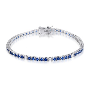 <span class=keywords><strong>Bracciale</strong></span> Tennis Personalizzato Placcato <span class=keywords><strong>Oro</strong></span> 18K con Smeraldi CZ e Chiusura a Scatola per <span class=keywords><strong>Donna</strong></span>, Produttore di Gioielli OEM ODM in Argento 925 e Ottone - Product Image 2