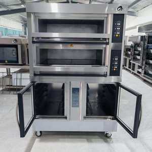 Horno de dos pisos con 10 bandejas, caja de fermentación antiadherente, control táctil, acero inoxidable, para panadería profesional, 1000W, 400W para panadería, 380V, 204DF Eléctrico - Product Image 4