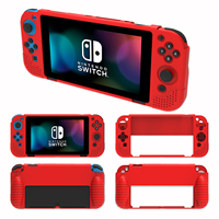 Coque oled en silicone solide pour nintendo switch, boîtier de rangement en couleur, pour console oled