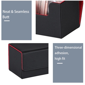 Caja de Cartas Premium Personalizada, Funda de Cuero PU con Interior de Satén y Terciopelo, Almacenamiento Plegable para Juegos de Cartas Coleccionables TCG - Product Image 3