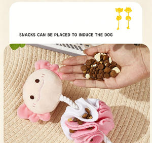 Jouet interactif anti-anxiété en velours avec cordon de serrage pour chiens, tapis olfactif éducatif à libération de nourriture pour chiens mangeurs rapides - Product Image 4