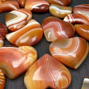 Vente en gros de pierre de palmier en cristal poli pierre précieuse Sardonyx coeur lune pour décoration Fengshui - Product Image 4