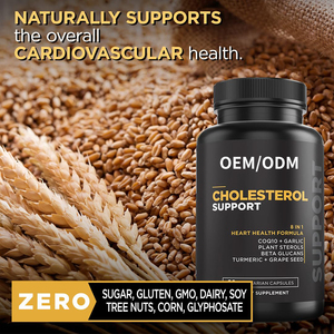 Complément alimentaire en capsules pour le soutien du cholestérol, marque privée, pour la santé cardiaque des adultes, avec CoQ10 à base de plantes - Product Image 4