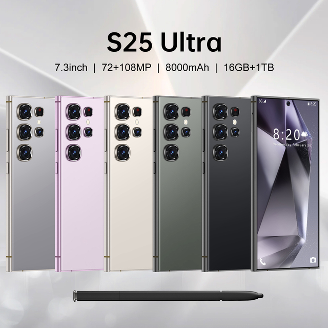 Popular S25 Ultra Flagship Business Satellite Call Wireless Super Fast Charge Support Nfc White Black Green Smartphone