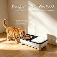 Pengumpan Hewan Peliharaan Otomatis Modern Pintar untuk Kucing dan Anjing, Makanan Basah/Kering, Timer, Layar LCD, Bertenaga Baterai, Penggunaan Dalam/Luar Ruangan