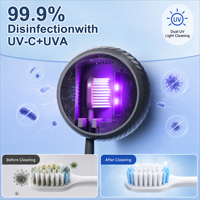 Boîte de désinfection magnétique pour brosses à dents, dispositif de désinfection portable à lumière UVC, support mural pour brosses à dents