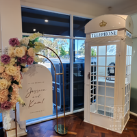 Cabine Téléphonique Vidéo de Mariage avec Lumière NÉON, Livre d'Or Audio & Vidéo, Cabine Téléphonique Blanche de Style Londres pour Décoration d'Événements de Mariage