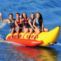 Bote Inflable Comercial Personalizado de Fábrica para 5 Personas, Tipo Banana Acuática, con Bomba para Surfear