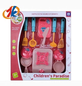 Ensemble de jouets de cuisine en PVC pour enfants : spatule, cuillère, couteau, planche à découper, poêle, <span class=keywords><strong>casserole</strong></span>, cuisinière à gaz, couleur personnalisable, certifié sécurité, jeu d'imitation - Product Image 1