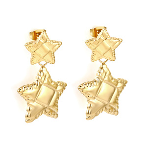 Pendientes colgantes de aleación de zinc con forma de estrella para mujer, joyería de moda para fiesta, diseño geométrico EA5A1601G - Product Image 3
