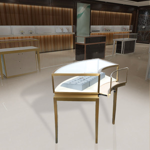 Metall glas Showcase benutzer definierte bodens tehende Shop Display Stand LED Licht Vitrine Schmuck Display Rack mit Retail Store - Product Image 2