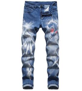 Fashion Streetwear <strong>Men</strong> <strong>Jeans</strong> 3D <strong>Printed</strong> <strong>Jeans</strong> <strong>Men</strong> Hip Hop Pants Slim Fit Punk Style Designer <strong>Jeans</strong> - Product Image 3
