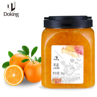Selai Jeruk Doking Grosir 3kg dengan Potongan Buah Asli, Bahan Baku Bubble Tea, Selai Buah untuk Smoothie dan Teh Buah