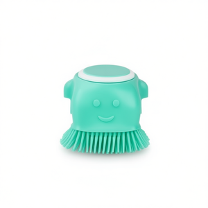 Brosse de toilettage pour animaux de compagnie, en silicone, massage doux, poils denses, ergonomique, pour chats, bleu rose - Product Image 1