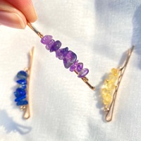 Pince à cheveux en pierre naturelle concassée, style bohème pour femme, accessoires capillaires, ensemble d'épingles à cheveux colorées en pierres précieuses