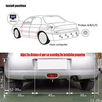 Asistente de Radar para Punto Ciego en Estacionamiento, Sistema de Monitoreo de Reversa con Pantalla LCD y 4 Sensores