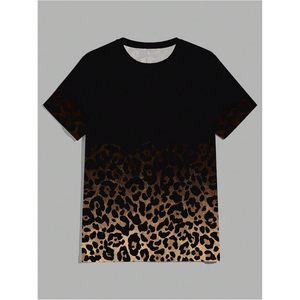 เสื้อยืดแขนสั้นคอกลมลายเสือดาวสำหรับผู้ชาย FOXA เนื้อผ้าเจอร์ซีย์ระบายอากาศได้ดี เหมาะสำหรับฤดูร้อน - Product Image 5