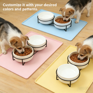 OEM Silicone Pet Feeding Mat Non Slip Spill Proof with Raised Border BPA Free Custom Logo Color Design/ - Product Image 6
