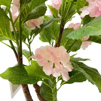 Premium 3D buatan merah muda Hydrangeas massal kombinasi bunga palsu untuk dalam ruangan hijau Bonsai tanaman ornamen seni untuk hidup