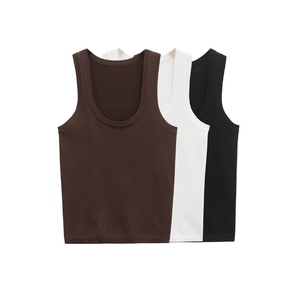 MYST&ZA Women's 2025 Spring Breathable Casual 100% Polyester Flat <b>Knit</b> <b>Sleeveless</b> Vest <b>Top</b> 3471107 - Product Image 4