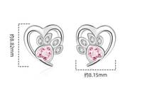 Nouvelles boucles d'oreilles pour femmes, style coréen, motif cœur mignon de chiot, simples et élégantes, en forme de patte de chat