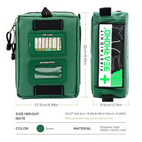 Trousse de premiers secours portable XUANLAN 165 pièces en tissu Oxford vert imperméable et durable pour le traitement essentiel des blessures et la sécurité