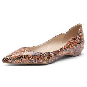 Chinese Style <b>Flats</b> Pointed Toe for Women Girl Flower Print <b>Flat</b> Pumps Loafers Walking Dress Office Lady Comfortable <b>Flats</b> - Product Image 3