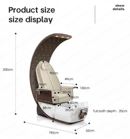 Chaise de pédicure de luxe au design distinctif en forme de dôme Chaise de pédicure intelligente aux couleurs personnalisables avec plateaux de manucure pliables