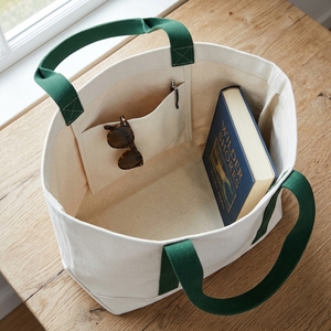 Bolsa de Lona Grande, Ecológica, Reutilizable, con Asas Verdes, Logotipo Personalizado, para Uso Diario - Product Image 4