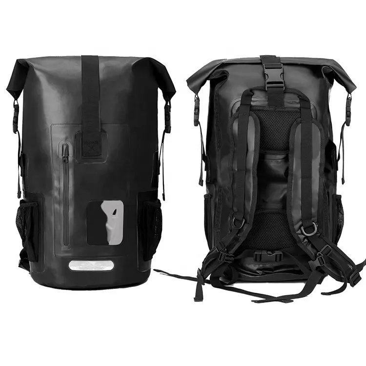 IPX6 Grade Water Proof Recycled Dry Bag 500D Tarpaulin PVC Outdoor Black Camping Waterproof Bag Backpack