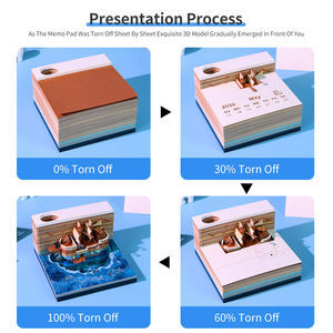 Bloc de notas 3D de Barco Pirata, papel creativo artesanal, hojas de calendario precortadas, Bloc de notas adhesivas para regalo de papelería náutica - Product Image 5