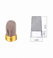 Micro-filtre universel en maille de fil métallique tissé en acier inoxydable avec bordure en laiton de 6,08 mm pour panier de filtre d'injecteur de carburant