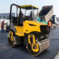 Compacteur routier vibrant à tambour simple ou double de 1 tonne, 1,5 tonne, 3 tonnes pour asphalte, mini-compacteur autoporté