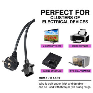 Câble d'alimentation KUNCAN standard allemand européen Schuko 3*1.00mm² 0.75MM² C14, rallonge avec prise Schuko vers C14 - Product Image 3