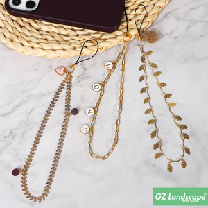 Porte-clés en or pour femmes, 1 pièce, lanière mobile élégante, feuilles, palmier, chaîne de télé<span class=keywords><strong>phone</strong></span> portable, pour dames - Product Image 2