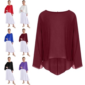 6-16 niños niñas litúrgico alabanza gasa capa chales encogimiento de hombros Bolero Tops para adoración lírica danza Iglesia coro baile de salón - Product Image 1