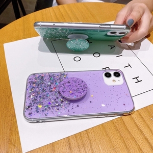 เคสโทรศัพท์ Realme 5/5i รุ่นใหม่ แฟชั่นสำหรับสาวๆ ประดับกลิตเตอร์ พร้อมที่จับนิ้วมือและขาตั้ง สำหรับ iPhone 12 สีชมพู และสำหรับ <span class=keywords><strong>VIVO</strong></span> Y11/Y12/Y15/Y17 - Product Image 4