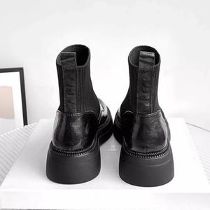 รองเท้าบูทหนังบัลมาโรลสำหรับผู้ชาย ผิวสัมผัสขัดด้วยมือ สไตล์ชุดทำงานผ้าฝ้ายแบบอามิช รองเท้าบูทแบบพิเศษ - Product Image 1