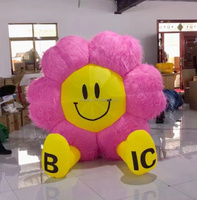 Ballon publicitaire gonflable lumineux en forme de fleur géante personnalisée avec lumière LED pour la décoration de scène, de fête et d'événements