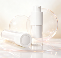 Flacon pompe airless carré et rond double couche 15ML 30ML 50ML en plastique ABS+AS+PP pour emballage de soins de la peau
