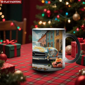Blank Mug 11oz <b>Ceramic</b> Heat Activated Color Changing <b>Cup</b> With 2D Flat Painting Design - Product Image 2