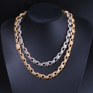 NUOYA سلسلة كوبية صغيرة فاخرة مرصعة بأربع أوراق البرسيم مع تصميم العين مكعب زركونيا مجوهرات الهيب هوب - Product Image 6