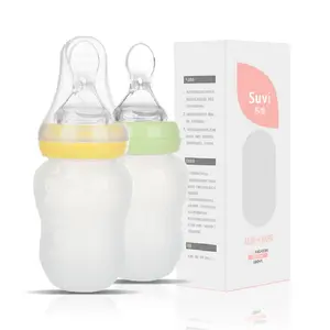 180mlシリコンベビーシリアルフィーダーボトルスプーンベビー幼児哺乳瓶スプーン付き生鮮食品シリアルスクイーズフィーダー